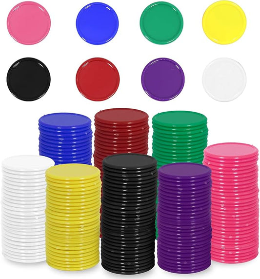 480Pcs Plastic Poker Mini Chips in 8 Colors Bulk Poker Card Game Chips for Game Play Learning Math Counting Kids Teaching Rewards（3CM in Diameter）