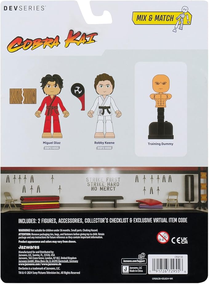 DevSeries Cobra Kai: Diaz vs Keene Game Pack Two 2.75-Inch Action Figures with Three Accessories and Exclusive Virtual Item Code