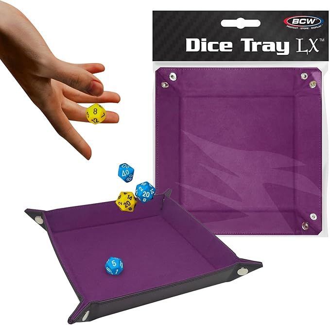 BCW Square Dice Tray - Plum | 7x7 Inches | Ideal for Dungeons and Dragons, Pathfinder, etc | Dice Rolling Tray Gaming Accessory for Tabletop RPGs and Board Games…
