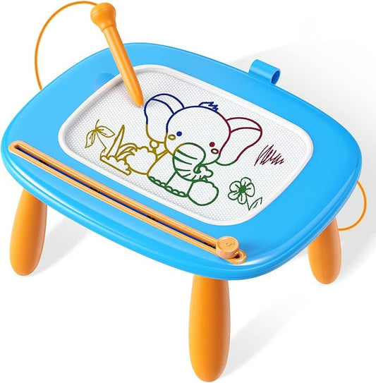 Toddlers Toys Ages 1-3, Magnetic Drawing Board, Toddler Boy Toys for 1 2 3 Years Old, Doodle Board Pad Learning and Educational Toys for 18 Months Baby 1-3 Yr Kids Birthday Gifts - Blue