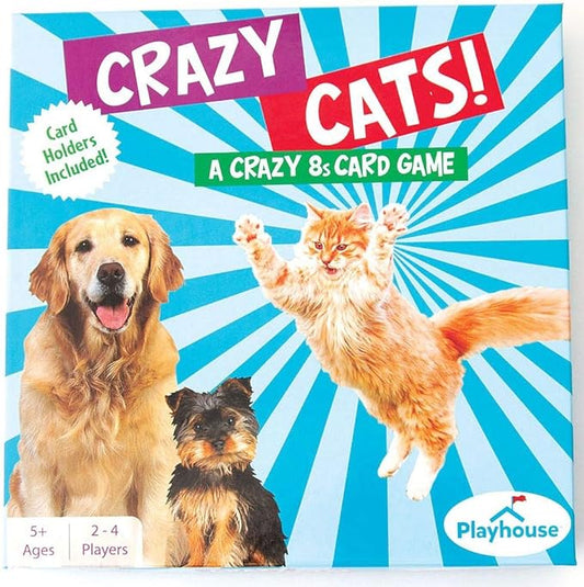 Playhouse Crazy Cats! Crazy 8s Preschool Card Game with Paw Shaped Easy Card Holders