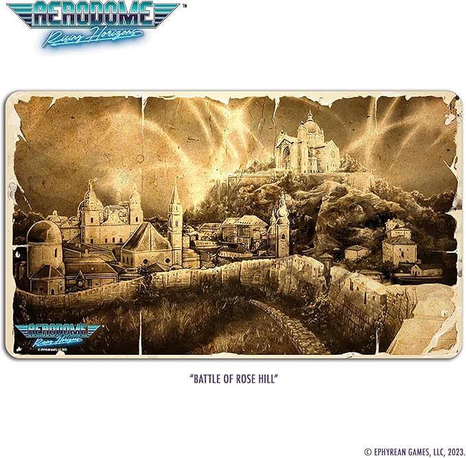 Aerodome: Game Mat - Battle of Rose Hill -14 x 24 Neoprene Mat, Scenic Image, Tactical Aerial Combat Card Game Accessory