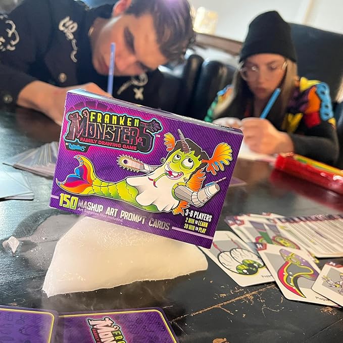 Frankenstein Monsters Drawing Game for Creative Family Fun! Art Prompts 150 Cards to Doodle Monster Mashup Artwork! Gift for Artists Kids, Teens to Boost Imagination Play & Creativity!