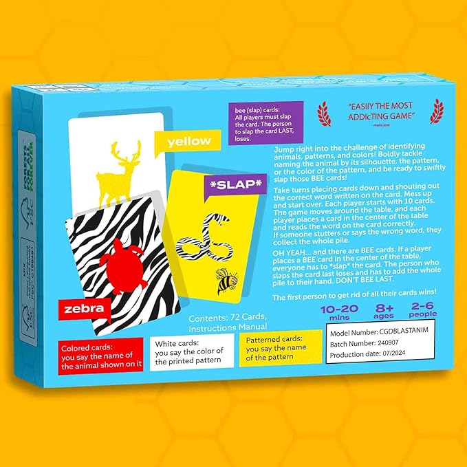 QUOKKA Family Animal Games for Kids and Adults - Guess in Seconds Fun Slap Card Game for 2-6 Players Easy to Learn - Hilarious Brain-Blending Board Games for Family Night Ages 8+