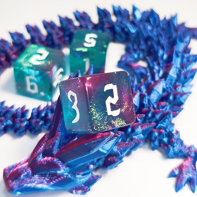 10 PC D6 dice 16mm Acrylic Dice Set for RPG MTG DND Dice Table Games and Board Games (Purple+Green)