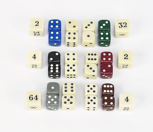 Bello Games Uria Stone Backgammon Dice Sets (Blue & Ivory, Dice 1/2" Doubler 5/8")