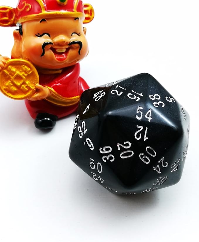 Complete Polyhedral Dice Set of 12pcs D3-D60 60 Sides and 50 Sides RPG Dice Set Opaque Black D3 D4 D6 D8 D10 D% D12 D20 D24 D30 D50 D60