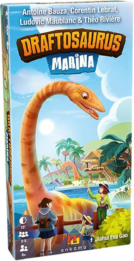 Draftosaurus: Marina - Add New Dino-meeples to Your Park, New Ways to Score Points, Play with or without Aerial Show Expansion | 2-5 players, 15-20 mins, Ages 8 & Up