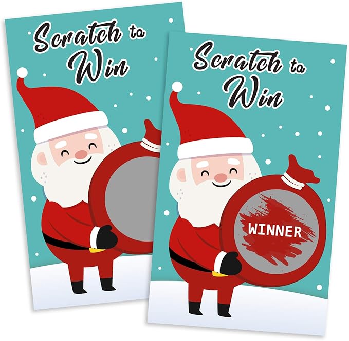 Christmas Scratch Off Games - 40 Pcs Xmas Party Fun for Family, Includes Cards and Game