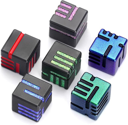 Metal D6 Dice 6 Pcs, 6 Sided Die with Case Dice Set Great for DND Tabletop RPG D&D Dungeons and Dragons Dice Collectors(D6 Mixed Color)