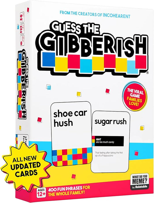 WHAT DO YOU MEME? Guess The Gibberish Card Game for Families by Relatable, Fun Kids Game 12+, Game Night with Friends, Great Idea, Includes 400 Cards, Instructions & Sand Timer