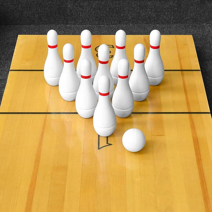 Tabletop Shuffleboard Bowling Pin Set Portable Shuffleboard Bowling Pin Game,Solid Wood Shuffleboard Bowling Curling Games- Easy Carry