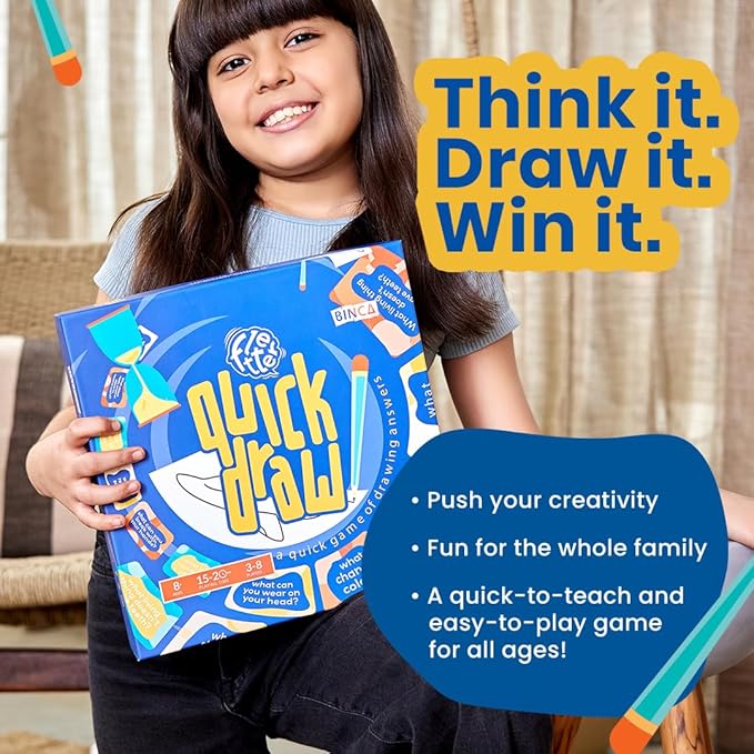 Board Game - Fletter Quick Draw, Fast-paced Drawing Game, Fun for Kids, Teens & Adults, Boosts Creativity & Quick Thinking, Perfect for Family Gamenight, Gifts for Kids Ages 8, 9, 10 & Up
