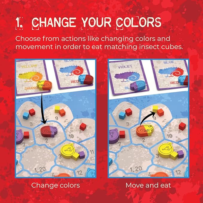 Life of a Chameleon | Mensa Select Strategic Board Game for Adults and Families | Eat Bugs, Avoid Snakes