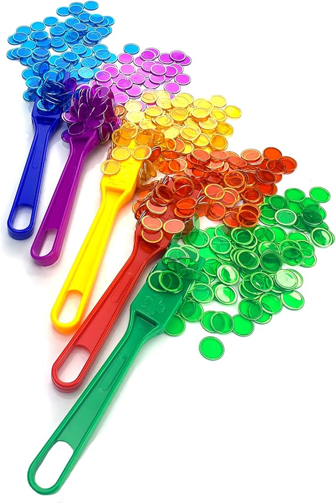 Magnetic Wands and Bingo Chips Set Magnet Wand wtih 100pcs Metal Ringed Discs for Elderly School Science STEM Kit Math Learning Chess Accessories