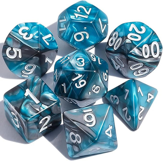 CiaraQ DND Polyhedral Dice Set with a Black Dice Bag for D&D RPG MTG Role Playing Table Games