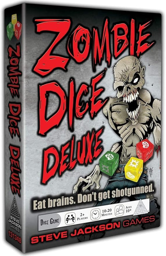 Zombie Dice Deluxe Dice Game, Adults and Family, Fast Pace Dice Game, Zombie Apocalypse Theme, Ages 10+, For 2+Players, Average Play Time 10-20 Minutes, From Steve Jackson Games,Red