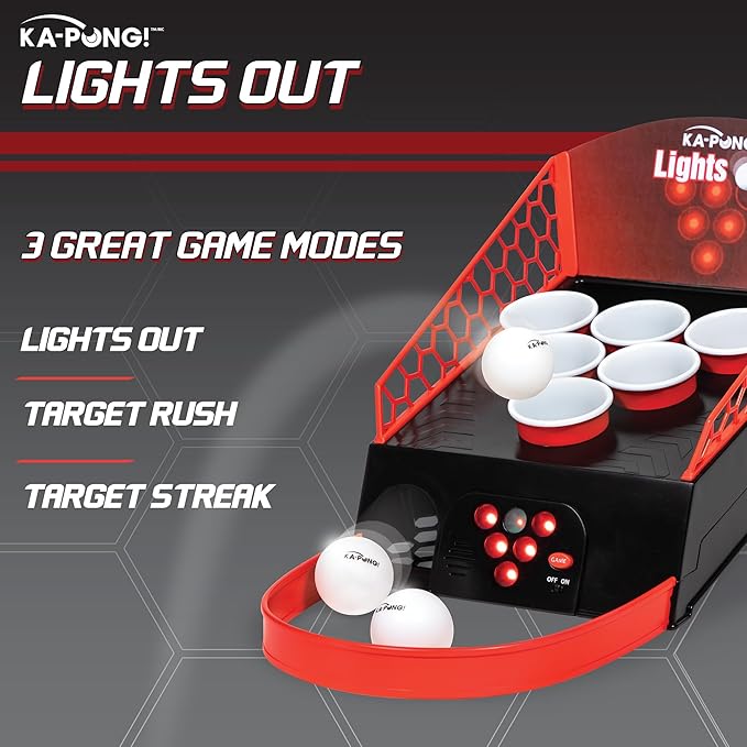 EastPoint Sports KaPong Lights Out Party Game - Exciting Gameplay with Electronic Pong Target & 3 Pong Balls