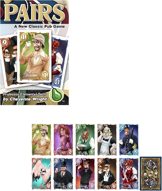 Pairs: Professor Elemental Deck- Cheapass Games, Press Your Luck Card Game, Greater Than Games, Ages 12+, 3-6 Players