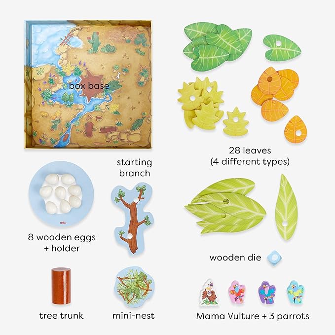 HABA Teetering Treetops Stacking Game: Perfect Dexterity Board Game for Kids Ages 3 and up, Engaging Bird-Themed Board Games for Family Night