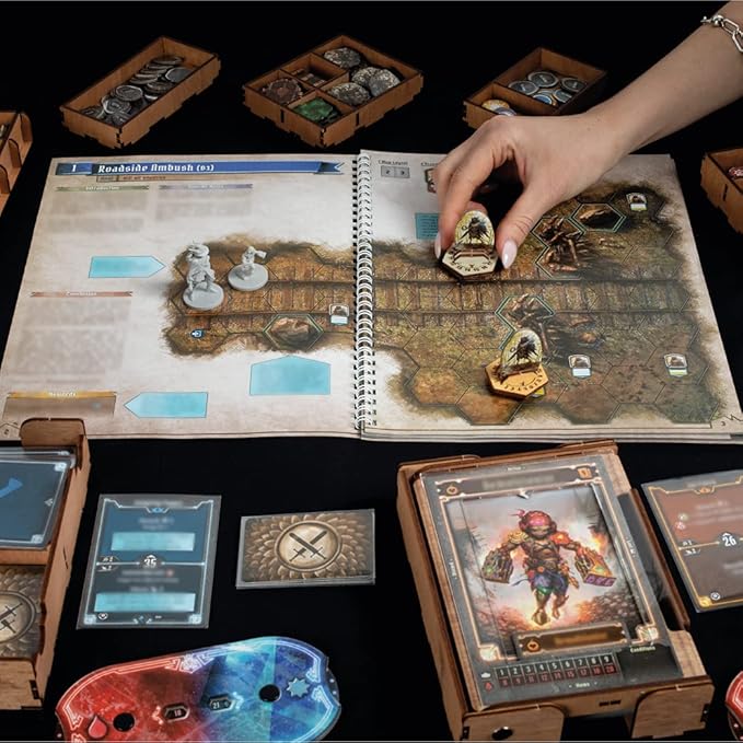 SMONEX Organizer Compatible with Gloomhaven Jaws of The Lion - Convenient Board Game Organizer Box with Four Player Trays