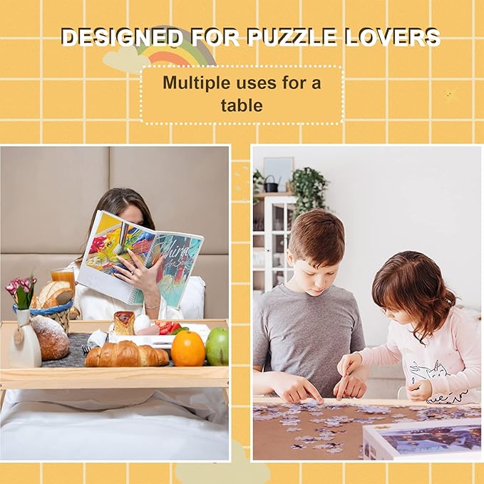Puzzle Board 1500 Pieces,34.3”x 26.5” Jigsaw Puzzle Table with 4 Drawers and Cover,Portable Board GameTable with Folding Legs for Adults and Teens