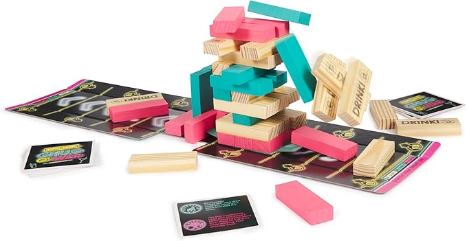 Spin Master Games, Chug O War Tumbling Tower, Adult Party Game for Happy Hour Hangs, 4 & Up Players, for Ages 21 & Up
