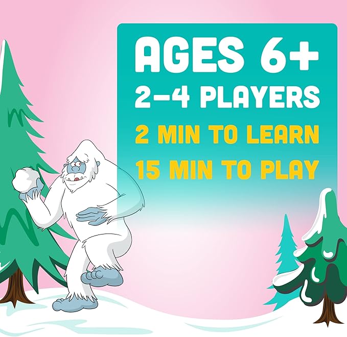 Big Discoveries Yeti Snowbrawl - A Snowball Stacking Brawl Card Game | Includes 40 Snow Balls - Fun Board Game for Kids, Teens, Adults