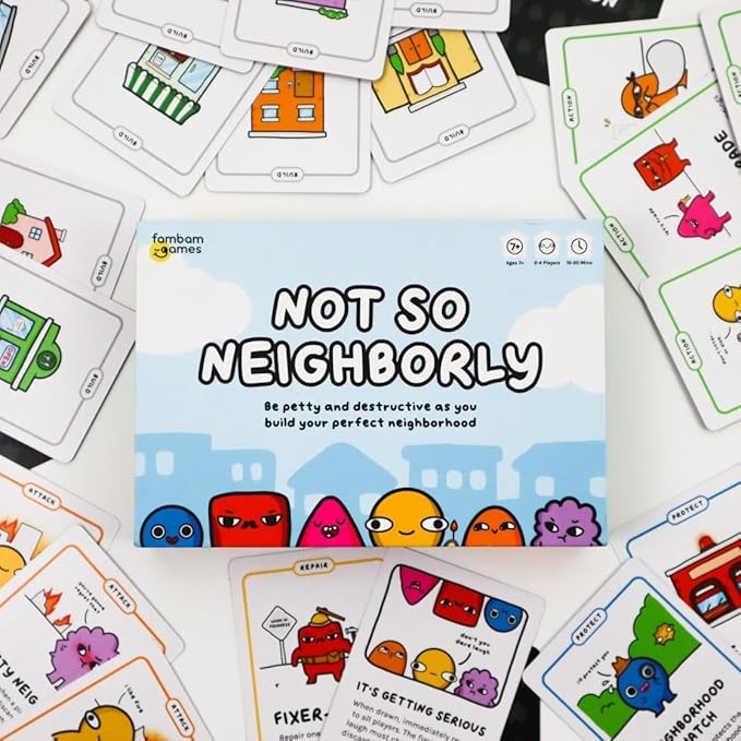 Not So Neighborly Card Game - Family Friendly Game Perfect for Game Nights - for Ages 7 and Up