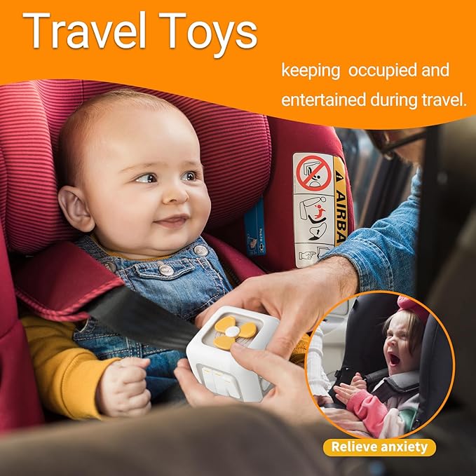 Montessori Busy Cube for Toddlers 1-3,Car Travel Toys Busy Board Activity Cube,Learning Stocking Stuffers Educational Birthday Gifts Sensory Baby Toys 12-18 Months