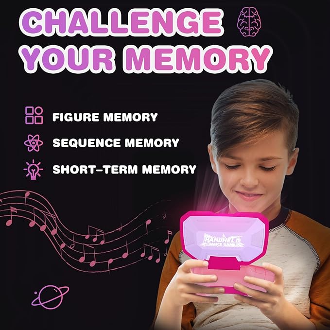 Handheld Dance Games for Kids - 4 Fun Brain & Memory & Reaction & Speed Training Pop Fidget Toys for Boys and Girls -Birthday Gifts for Age 6-12 Years Old Kids Teens Gift Ideas-W/Battery