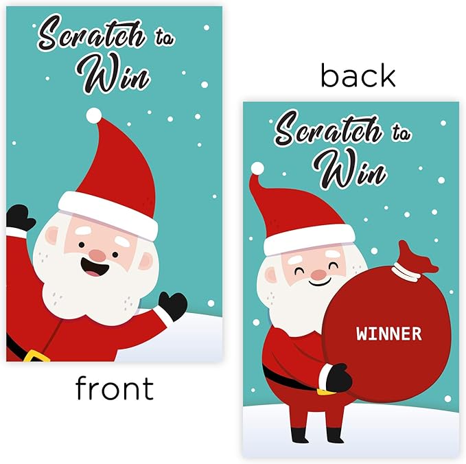 Christmas Scratch Off Games - 40 Pcs Xmas Party Fun for Family, Includes Cards and Game