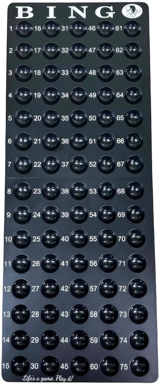 MR CHIPS Universal Bingo Ball Holder for 7/8", 3/5", and 3/4" Diameter Balls, Black Masterboard