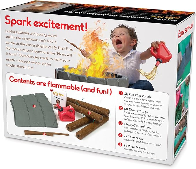 Prank-O My First Fire Prank Gift Box – Empty Box for Wrapping Real Presents – Hilarious Fake Packaging for Birthdays, Christmas, and Holidays – Fun Gag Gift Box for Men, Women, and Kids