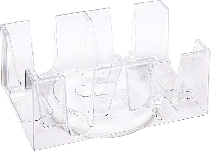 Brybelly Elite Rotating Card Deck Tray | Standard Sized Playing Cards | Rotates in Any Direction | Clear | 2, 6 or 9 Decks