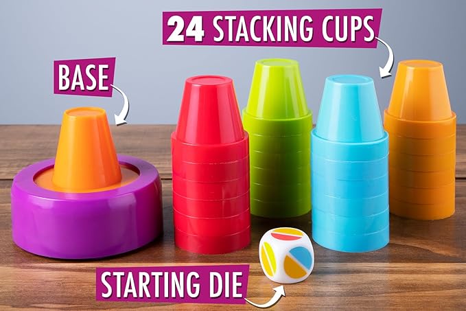 Tabletop Game, Stacking Color Matching Party Game, Kids, Teens, Adults, Family Board Game Nights Parties Gifts, Ages 6+, 2 Players, Slam Cup by Blue Orange Games