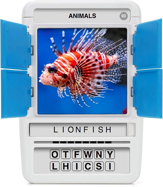 100 PICS Animals Travel Game - Guess 100 Animals | Flash Cards with Slide Reveal Case | Card Game, Gift, Stocking Stuffer | for Kids and Adults | Ages 6+
