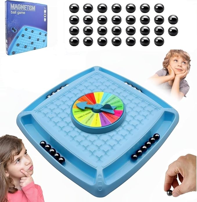 Magnetic Chess Game, Magnet Chess Fun Family Board Games for Kids and Adults,Magnet Chess Game with 40Pcs Magnetic Stones,Table Top Magnetic Board Game,2-4 Players