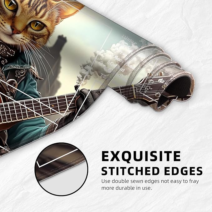 for MTG Playmat with Zones Storage Bag, for TCG Playmat and Playing Card Mat for Magic Board Games, Tabby Cat Non-Slip Stitched Edges Game Mat, Rollable Foldable Card Playmats