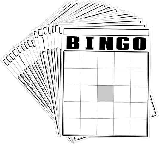 36 Pcs Blank Bingo Cards White Jumbo Bingo Game Board Make Your Own Cards Bulk Blank Large Sheet Squares Funny Game Board for Adult Party Square Fill in Gift