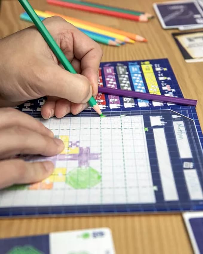 Blueprints of Mad King Ludwig - A Flip & Sketch Strategy Board Game by Bezier Games