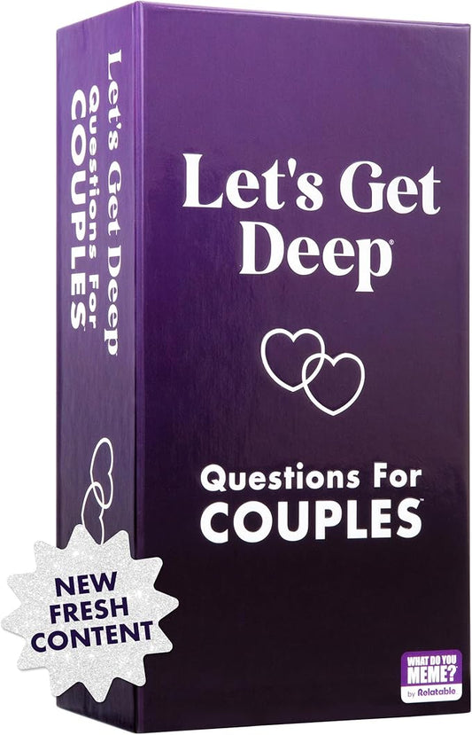 Let's Get Deep by Relatable, A Question Card Game for Couples, Great for Date Night Ideas, Couples Gifts, Wedding Gifts, and Long Distance Relationship Gifts, Includes 300 Cards to Build Up Intimacy