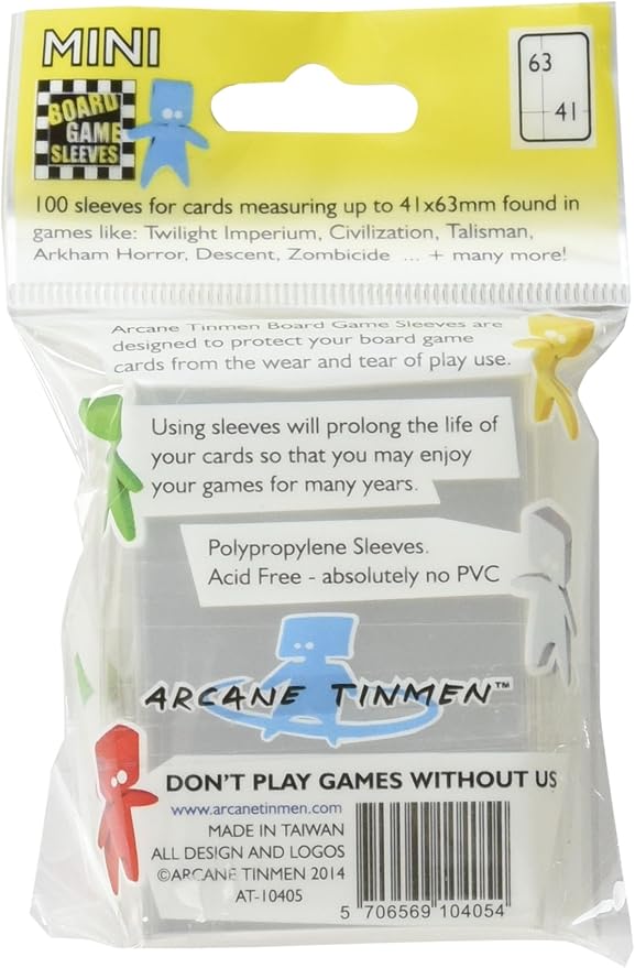 Arcane Tinman Sleeves: Mini Board Game, Clear