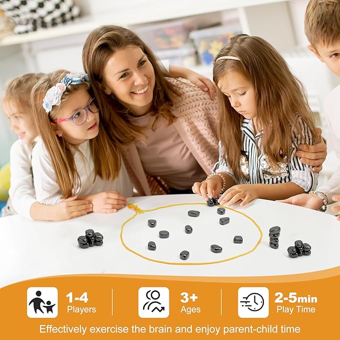 Magnetic Chess Game,32 Stones, 3 String & Portable Storage Bag, Strategy Board Game for Family Night, Use for Kids Adults (Age 9+)