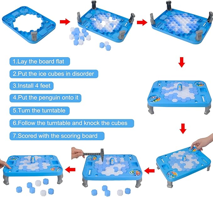 SS Save Penguin On Ice Game, Penguin Trap Ice Break Block Board Family Game for Kids Boys Girl Toys