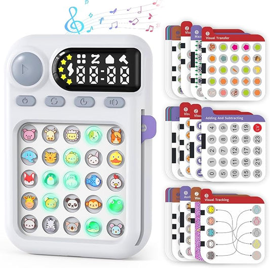 Handheld Game for Kids, Math Games, Memory Game with Flash Cards, Sensory Fidget Toys, Learning & Education Toys, Birthday Gifts for Boys & Girls Ages 6 7 8 9 10 11 12