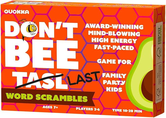 QUOKKA Family Word Games for Adults and Kids - Guess-in-Seconds Fun Spelling Slap Card Game for 2-6 Players - Hilarious Board Game for Family Night Ages 7+ to Make Your Brain Go Bananas
