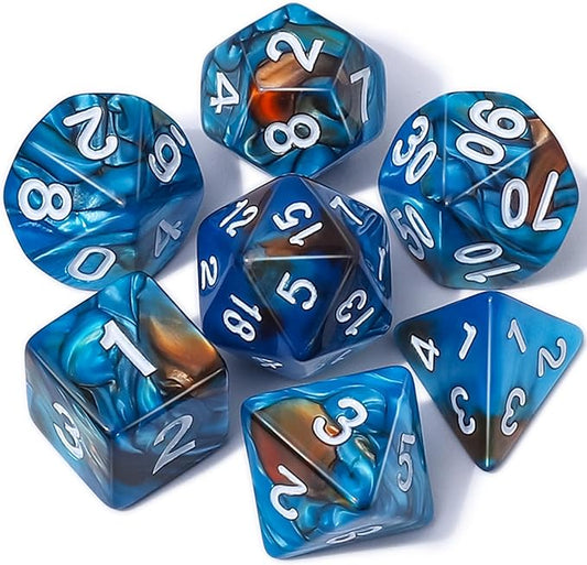 CiaraQ DND Polyhedral Dice Set with a Black Dice Bag for D&D RPG MTG Role Playing Table Games