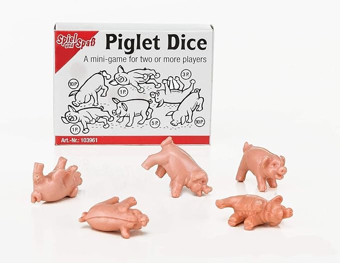 Chess and games shop Muba Piglet dice - Roll Your Pigs - Throw The Pigs - Simple Funny Mini Game - Family, Party Board Game