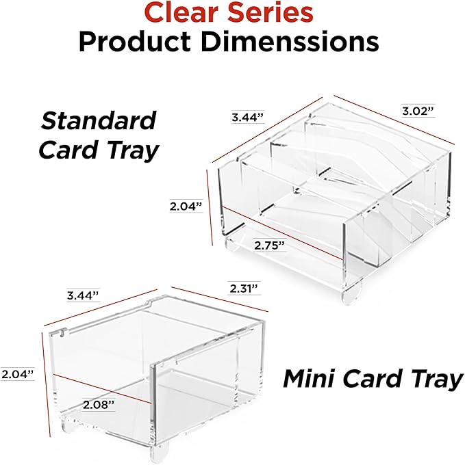 Clear Series Board Game Accessories Set - Total 16 Packs of Connectable Game Card Trays, Component Holder Tray, Cards Holder Stand, Trasparent Game Pieces Organizer Set